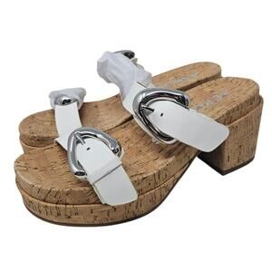 AEROSOLES White and Tan Sandals